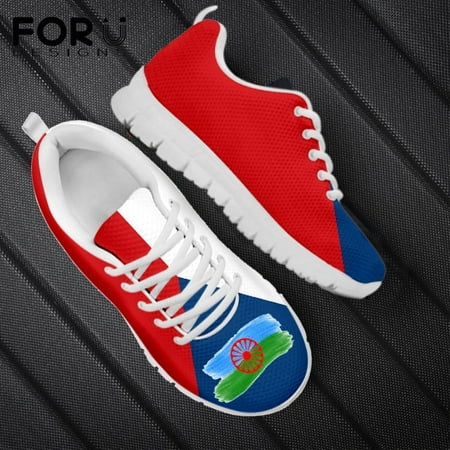 

Romani Roma Travellers Flag Pattern Women s Shoes Casual Lace-up Sneakers Shoe for Ladies Fashion Mesh Flat Shoes