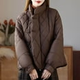 thumbnail image 2 of Bixock Women Outerwear Fall and Winter Casual Solid Color Long Sleeve Hooded Quilted Jacket, 2 of 5