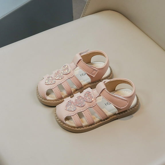 Ovbmpzd Toddler Girl Sandals Closed Toe Sequin Low Heels Fisherman Sandals Beach Summer Pool Water Strappy Shoes for Little Big Kid