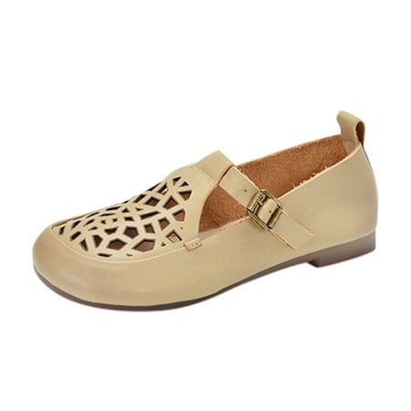 

nsendm Summer Shoes for Women Fashion Womens Breathable Lace Up Shoes Flats Casual Women Casual Shoes Wide Width Shoes Khaki 8