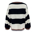 thumbnail image 4 of Bovemsi Sweaters for Women Cozy Sweater Fall 2025 Oversized Striped Long Sleeve Loose Pullover Knitted Tops Fall Sweaters, 4 of 5
