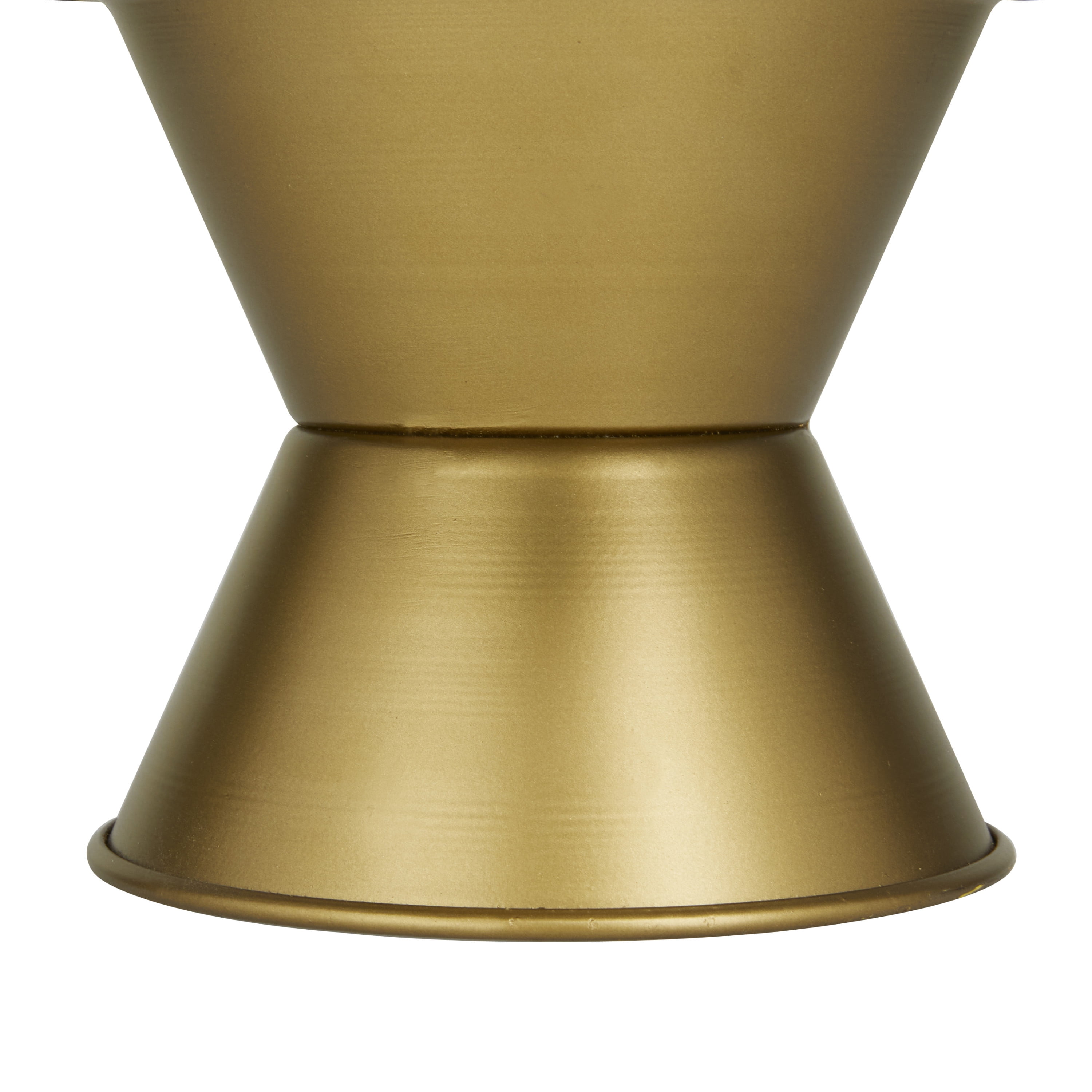 CosmoLiving by Cosmopolitan 12" x 6" Gray Ceramic Cake Stand with Gold Base, 1-Piece