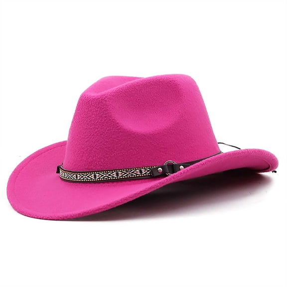oqasdz Cowboy Hat for Kids Boy Girl Classic Cowboy Cowgirl Solid Color Dress up Hat with Buckle Belt Performance Casual Summer