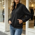 thumbnail image 2 of Hurxie Womens Quarter Zip Pullover Casual Shirts Half Zip Sweatshirts Half Zip Pullover Women Fall Winter Athletic Clothes, 2 of 6