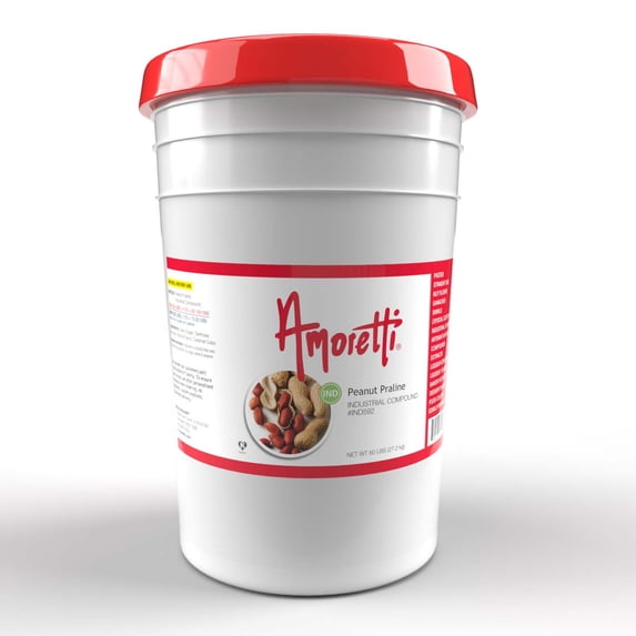 Amoretti - Peanut Praline Industrial Compound 60 lbs - Natural Flavors, Shelf Stable Even After Opening, Certified Kosher, TTB Approved, Perfect for Baking Applications & Beverages