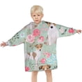 thumbnail image 3 of Jack Russell Terrier Dog and Flower Blanket Hoodies for Kids 6-13YR Oversize Wearable Blanket Hoodies for Boys Girls Teens, 3 of 7