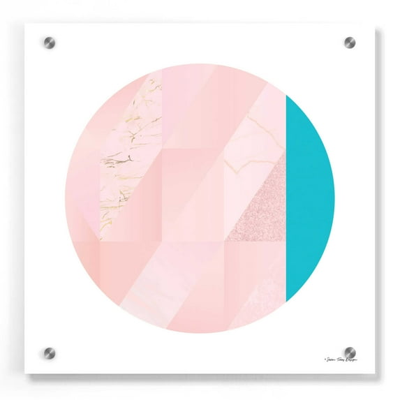 Epic Art 'Pink Marble Circle II' by Seven Trees Design, Acrylic Glass Wall Art, 36"x36"