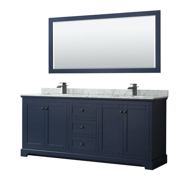 Wyndham Collection WCV232380DBBCMUNSM70 Avery 80" Free Standing Double Basin Vanity Set -