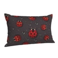 thumbnail image 2 of Kll Red Ladybugs On Dark Background Pillow Covers Envelope Closure,Super Soft And Cozy Fuzzy Fleece Pillow Case Cover 20"X30", 2 of 9