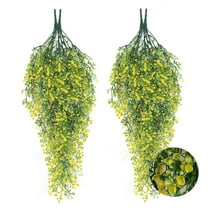 Kumdkd Fake Hanging Plants 1 Pc Artificial Hanging Plants Fake Ivy Vine Faux Pothos Vines Artificial Ivy Leaves Greenery Plant for Room Patio Home Indoor Outdoor Shelf Wall Garden Decor(No Baskets)