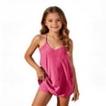 thumbnail image 2 of HAOTAGS Girls Racerback Dresses 7-8,Tween Halter Solid Pocket V-Neck Playsuit Sleeveless Tank Dress Hot Pink, 2 of 9