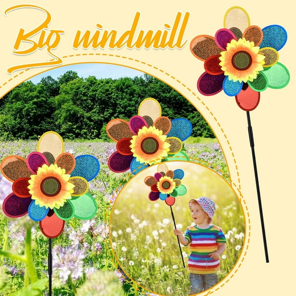 RKSTN modern home decor Plastic Windmill Garden Decorations Sunflower Windmill Party Windmill Sunflower Windmill
