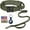Green-SET, variant on Tactical Dog Collar, Adjustable Military Training Nylon Dog Collar with Control Handle and Heavy Metal Buckle for Medium and Large Dogs, with Patches and Airtags Case