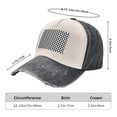 thumbnail image 3 of Black And White Checkered Baseball Cap Distressed Adjustable Vintage Cotton Denim Hat for Women Men, 3 of 7