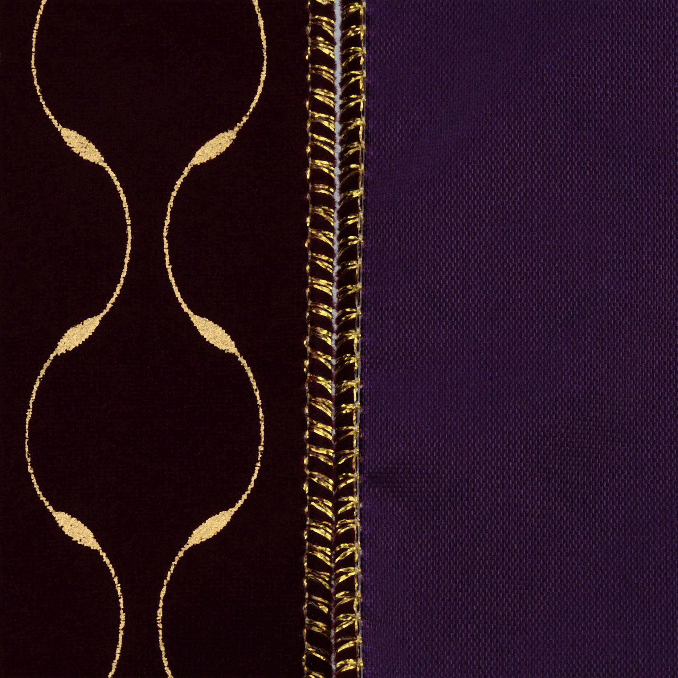 Maroon and Gold Wave Velvet Christmas Ribbon, 2.5" x 40', by Holiday Time