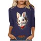 thumbnail image 2 of Xuyuer Ladies' Easter Print Round Neck Three Quarter Sleeve 3/4 Sleeve T-shirt Loose Tops Casual Loose Fit Crewneck T Shirts Tunic Tops, 2 of 5