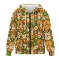 thumbnail image 4 of FOR U DESIGNS Hippie Flower Zip Up Hoodies for Women Oversized Hoodie Size 3XL Long Hooded Sweatshirt Zipper Women Down-Shoulder Collar Activewear with Pockets Fall, 4 of 7