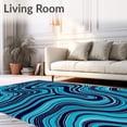 thumbnail image 2 of ODIKA 2'x3' Machine Washable Non-Slip Area Rug, Vibrant Ocean Wave Ripple High Traffic Rug, Blue, 540460, 2 of 7