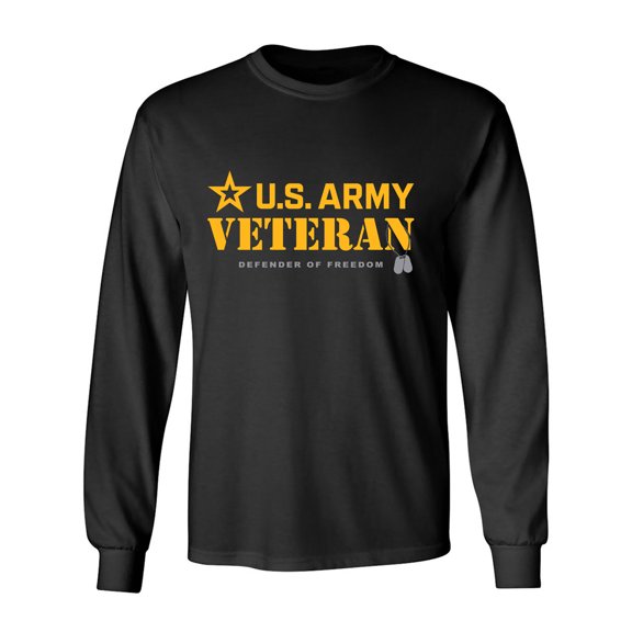 Army Veteran Defender of Freedom Adult Long Sleeve T-shirt