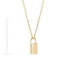 thumbnail image 5 of Welry 14kt Yellow Gold Lock Pendant Necklace, 16" + 1" + 1", 5 of 5