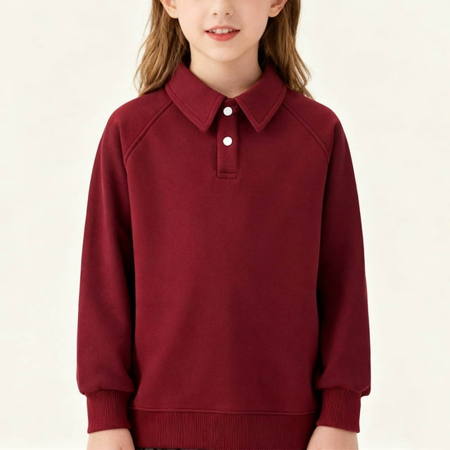 Sudaderas sin capucha Ropa para niños Camisas de colores sólidos para niños y niñas Sudaderas con solapa Sudaderas con hombros al descubierto Tops de primavera para niños Camiseta de algodón para niña