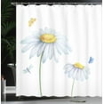 thumbnail image 4 of Ambesonne Dragonfly Shower Curtain, Chamomile Soft Nature, 69"Wx70"L, Yellow White, 4 of 5