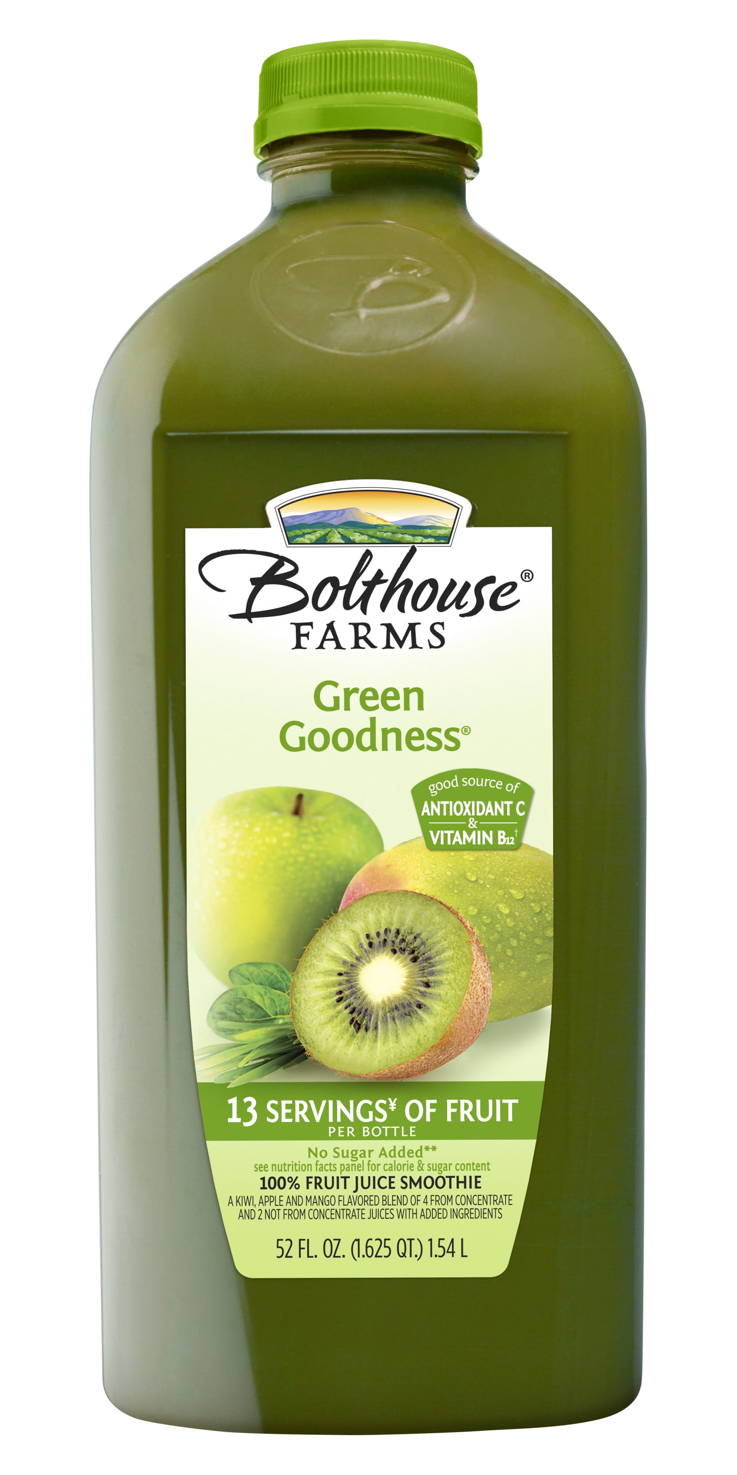 Bolthouse Farms Fruit Juice Smoothie, Green Goodness, 52 Fl. Oz. Bottle - Walmart.com