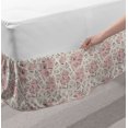 thumbnail image 2 of Doodle Bed Skirt, Flying Hearts and Bird Cages Circular Background, Elastic Bedskirt Dust Ruffle Wrap Around for Bedding Decor, 4 Sizes, Pale Salmon Blush Grey, by Ambesonne, 2 of 2