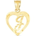 thumbnail image 4 of Floreo 10k Yellow Gold 0.5" Personalized Alphabet Letter A - Z Initial Heart Pendant with optional Extendable Cable Chain Necklace, 4 of 7
