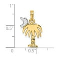 thumbnail image 2 of 13mm 14k Rhodium Char Pendant Necklaceleston Palm Tree With White Celestial Moon H P Pendant for Women, 2 of 2