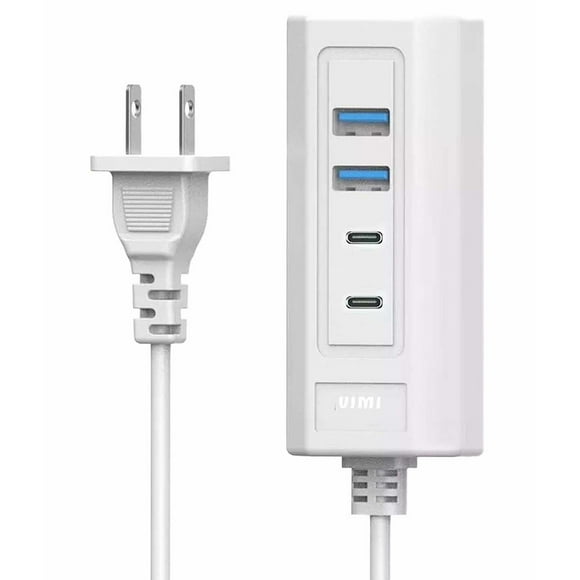 Cargador De Carga Rápida VIMI Con 2 Puertos USB Y 2 Conectores Tipo C