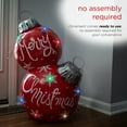 thumbnail image 3 of Alpine Corporation 21" x 16" x 30" Light-Up Freestanding Christmas Ball Ornament Decor, Red, 3 of 11
