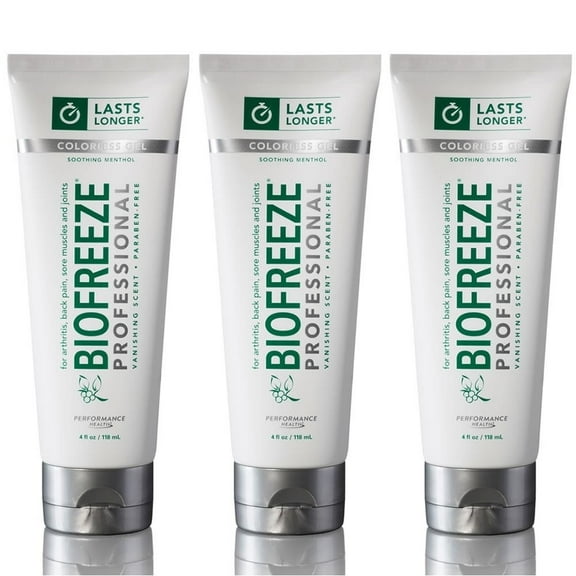 Biofreeze Biofreeze Colorless Professional 4oz Gel Tube 3PK Pain Relief Arthritis Back Muscle