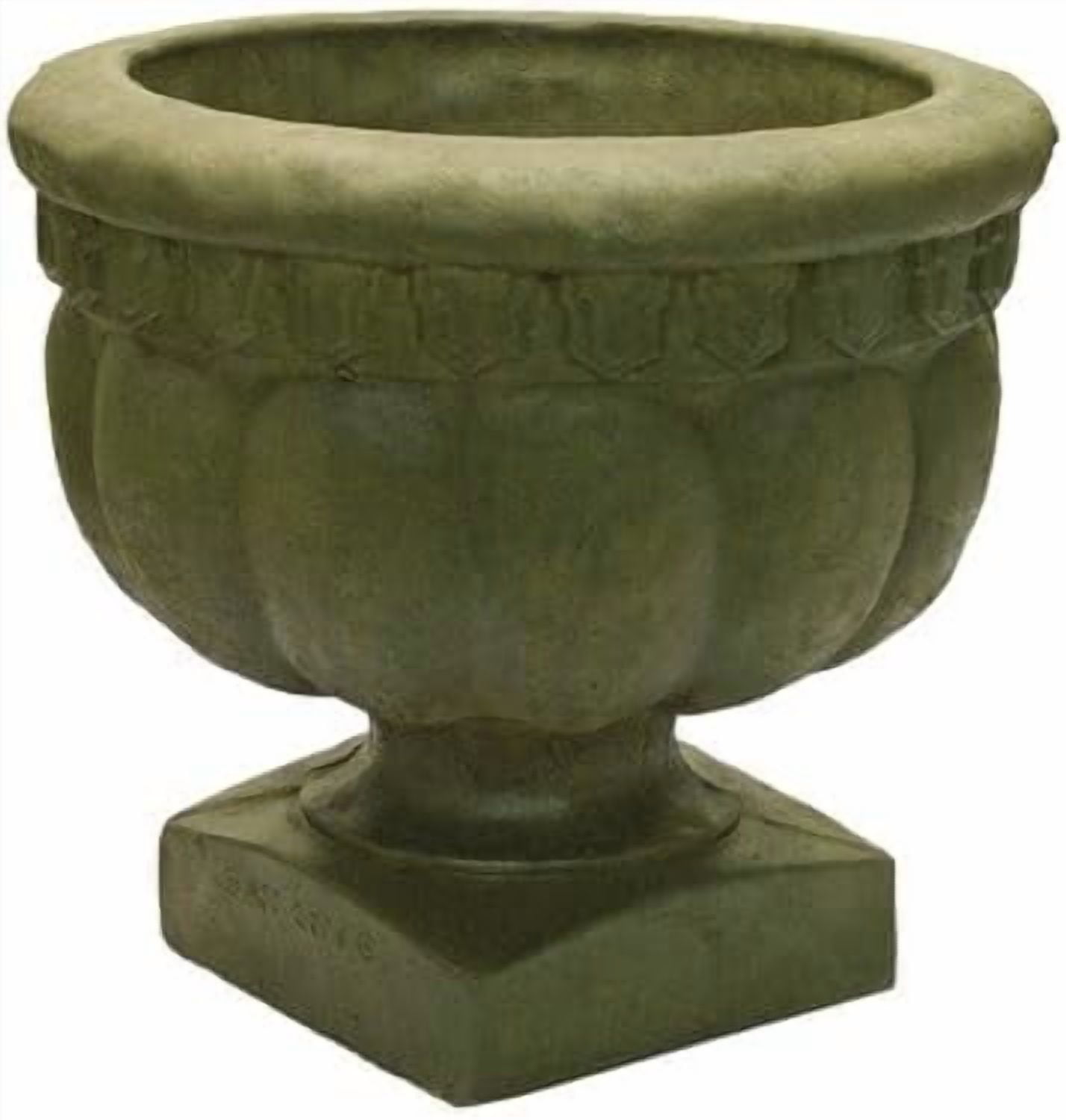 Solid Rock Stoneworks Roman Stone Planter 13" Tall x 15" Diameter Aged Pine Color