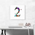 thumbnail image 2 of ARTCANVAS Flower Plant Butterfly Alphabet Number 2 Two Numeral Canvas Art Print - Size: 18" x 18" (1.50" Deep), 2 of 9