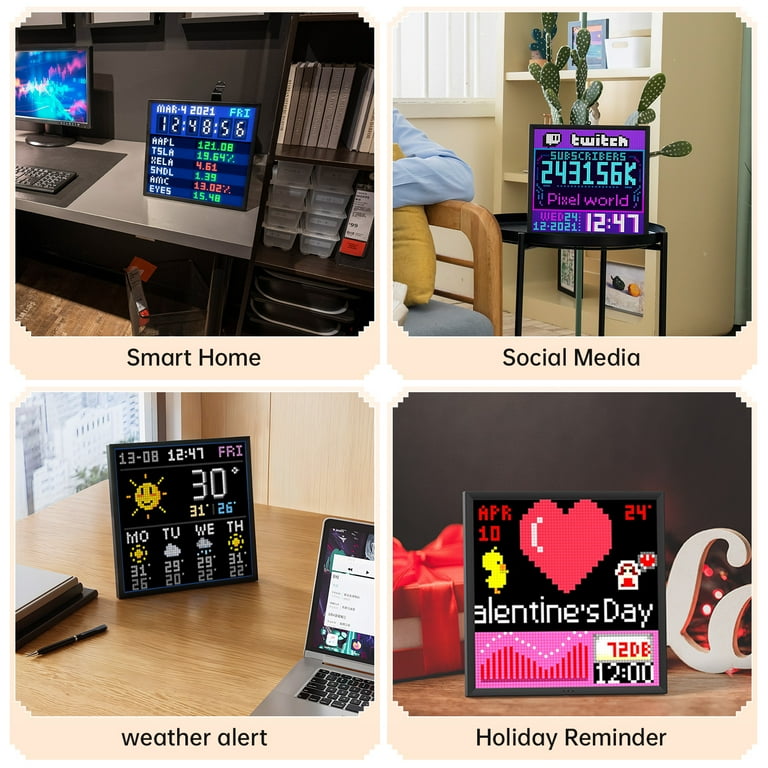 Divoom Pixoo-64 Smart WiFi Pixel Display Frame, 64x64 LED Panel