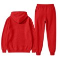 thumbnail image 5 of Hearthz Sweatsuits for Men 2 Piece Tracksuit Drawstring Elastic Sweatshirt and Joggers Set Solid Color Athletic Men's Sweatsuits Red S, 5 of 7