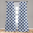 thumbnail image 5 of Ambesonne Ethnic Curtains, Blue Toned Ikat Modern, Pair of 28"x95", Pale Blue Navy Blue, 5 of 5