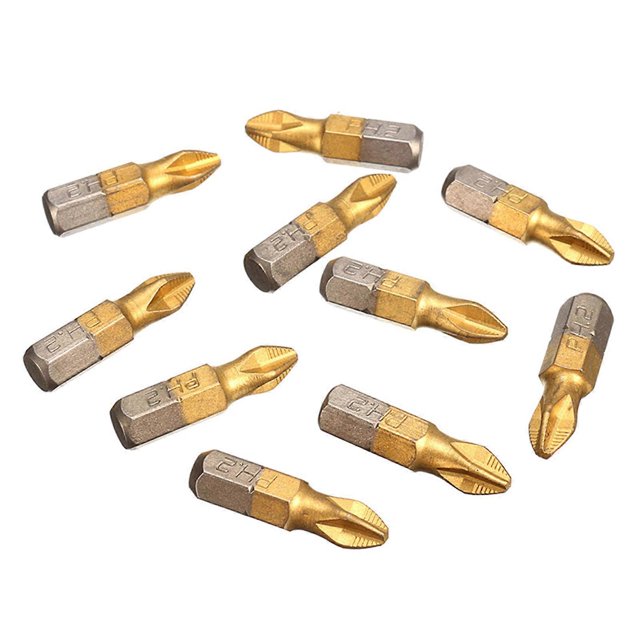 10Pcs PH2 Screwdriver Bit Set NonSlip Drill Bit PH2Cross Head Drill Bit 25mm Length 1/4inch Hexs Shank Rusts Resistance