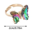 thumbnail image 2 of Butterfly Rings for Women, Gorgeous Ring, Open Adjustable Butterfly Ring for Women Simple Butterfly Statement Stacking Chunky Gold Rings Christmas Jewelry Gift, 2 of 7