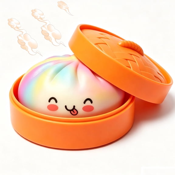 Orange Scented Dumpling Squishy, Slow Rising Fidget Squeeze Toy for Stress Relief Desk Toy Party Favor Cute Dumpling Stress Relief Toy for Adults Kids Office Home