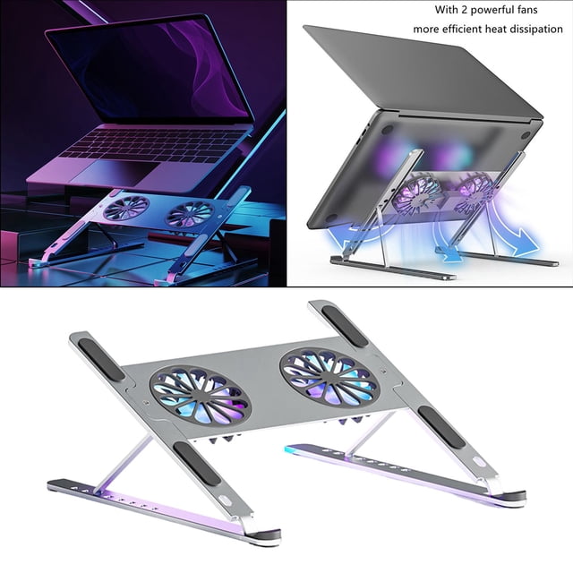 Soporte para computadora portátil plegable antideslizante portátil plegable con ventilador de refrigeración extraíble Base de soporte Yotijar Soporte portátil