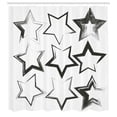 thumbnail image 3 of Ambesonne Black and White Shower Curtain, Grunge Art Design, 69"Wx84"L, Charcoal Grey, 3 of 5