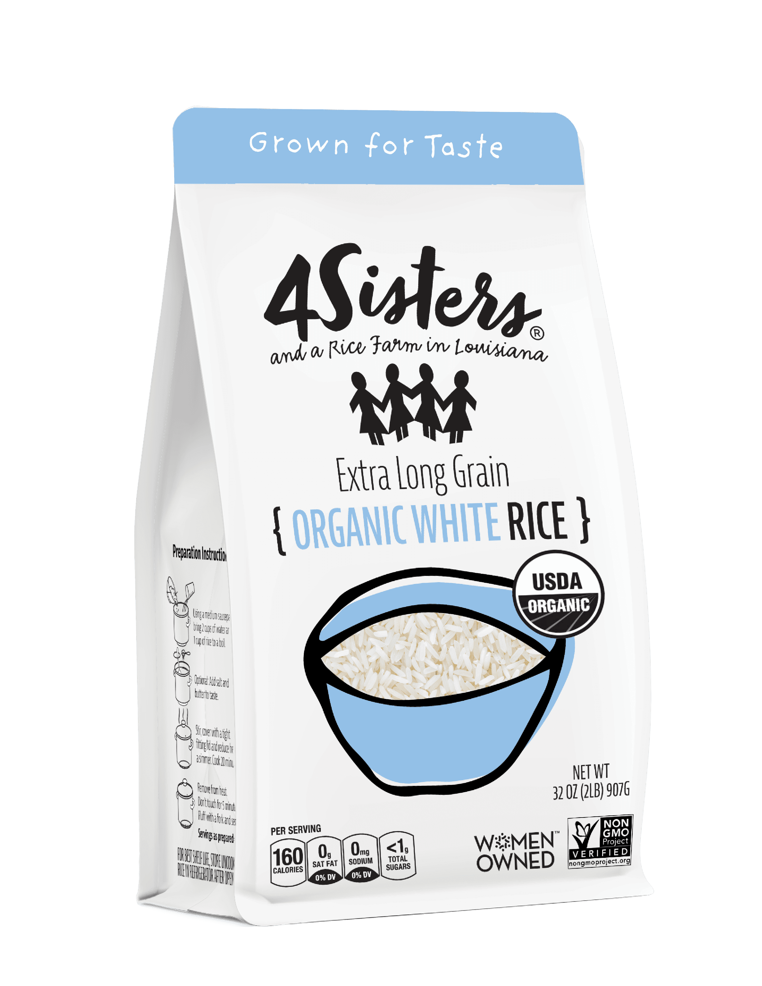 4Sisters Organic Long Grain White Rice, 32oz