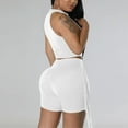 thumbnail image 5 of Riforla Women Fashionable Sexy Round Neck Sleeveless Fringe Solid Color Casual Shorts Two Piece Sets for Women 2 Pieces White M, 5 of 9