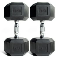 CAP Barbell 60lb Coated Rubber Hex Dumbbell, Pair (Ships in 2 Boxes)