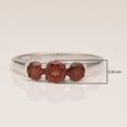 thumbnail image 5 of 1.00 Ctw Round Shape Red Garnet Gemstone 925 Sterling Silver Three Stone Women Wedding Ring, 5 of 5