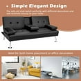 thumbnail image 6 of YYAo Loveseat Sofa Couches, Comfy Couch Soft Love Seats Sofa,Convertible Folding Leather Futon Sofa with Cup Holders and Armrests-Black, 6 of 9