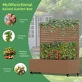 thumbnail image 3 of MAYEERTY 47*16*47"Outdoor Brown Metal Planter with Rect Louvered Climbing Trellis, Drainage hole & Wheels, 3 of 9
