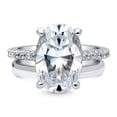 thumbnail image 2 of BERRICLE Sterling Silver Solitaire Wedding Engagement Rings 5.5 Carat Oval Cut Cubic Zirconia CZ Ring Set for Women, Rhodium Plated Size 9.5, 2 of 13